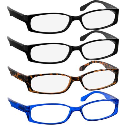 TruVision Readers Reading Glasses - 9503H -2Black-Tortoise-Blue-1.50