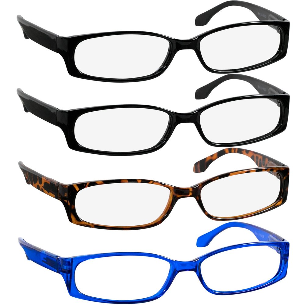 TruVision Readers Reading Glasses - 9503H -2Black-Tortoise-Blue-1.50
