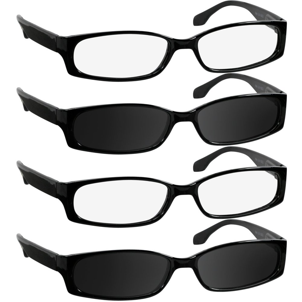 TruVision Readers Reading Glasses - 9503H -2Black-2 Blk Sun-2.00