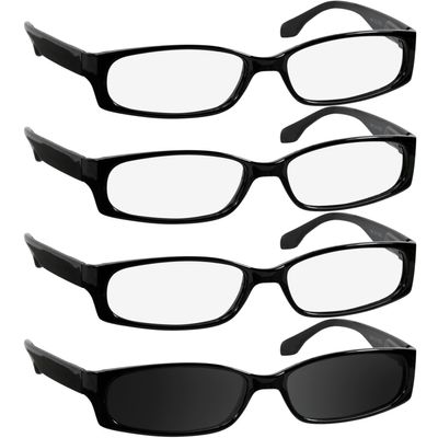 TruVision Readers Reading Glasses - 9503H -3Black-1Blk Sun-2.00