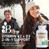 Bronson Vitamin K2 D3 (MK7) Supplement Non-GMO Formula Vitamin D3 5000IU (125 mcg) & 90 mcg K2 MK-7, Easy to Swallow D & K Complex, 60 Capsules view 3