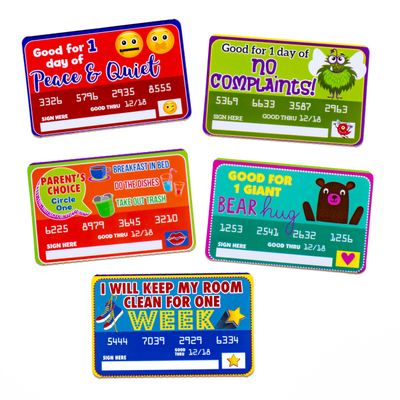 Gift Coupons for Kids to Give to Mom, Dad, Aunts, Uncles, Grandparents - 5 Cute Gift Coupons