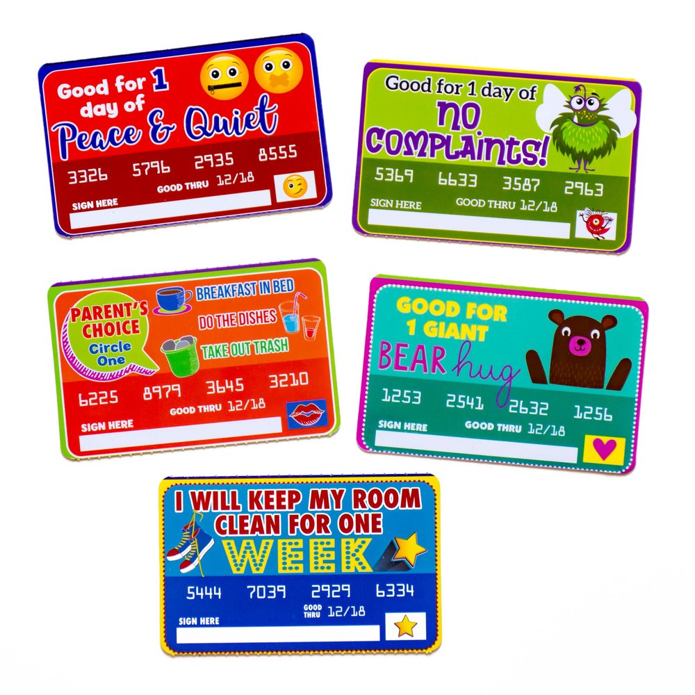 Gift Coupons for Kids to Give to Mom, Dad, Aunts, Uncles, Grandparents - 5 Cute Gift Coupons