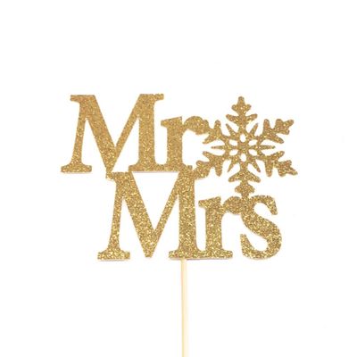 Atelier Elegance Mr and Mrs Cake Topper, Winter Wedding Cake Topper, Winter Bridal Shower Topper