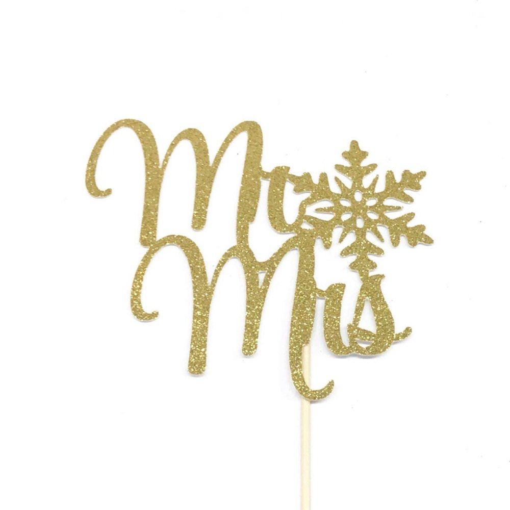 Atelier Elegance Mr and Mrs Cake Topper, Winter Wedding Cake Topper, Winter Bridal Shower