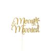 Atelier Elegance Merry and Married Cake Topper, Winter Wedding Cake Topper, Bridal Shower Topper view 1