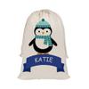 KafePross Personalized Reindeer OwlCotton Linen Drawstring Santa Sack Custom Bag 19.5"x31.5" Merry Xmas Gift Bags for Presents Event Supplies Party Favors Goody Bags Holiday Gifts view 1