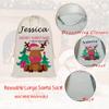 KafePross Personalized Reindeer OwlCotton Linen Drawstring Santa Sack Custom Bag 19.5"x31.5" Merry Xmas Gift Bags for Presents Event Supplies Party Favors Goody Bags Holiday Gifts view 3