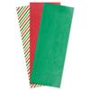 Holiday Red, Green & Stripes Tissue Sheets - Set of 18 Sheets, 20" x 20", 6 of Each Color/Design. view 1