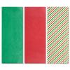 Holiday Red, Green & Stripes Tissue Sheets - Set of 18 Sheets, 20" x 20", 6 of Each Color/Design. view 3