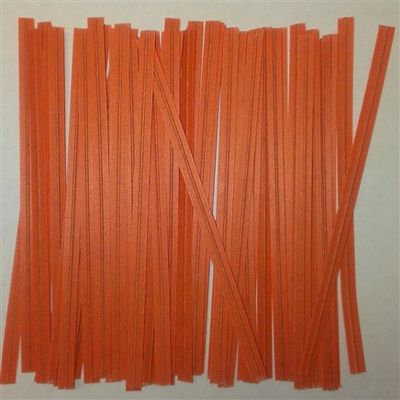 2000 Twist Ties 4" Length Plastic Coated Paper No Rip Cellophane Assorted Colors (Orange)