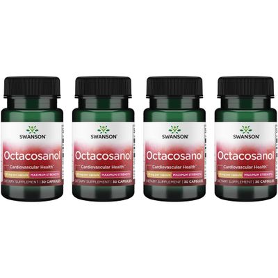 Swanson Maximum-Strength Octacosanol 20 Milligrams 30 Capsules (4 Pack)