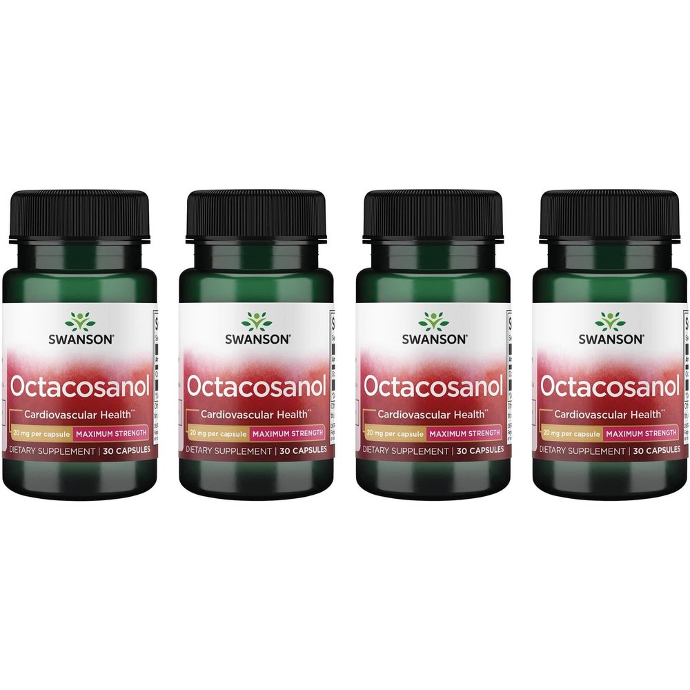 Swanson Maximum-Strength Octacosanol 20 Milligrams 30 Capsules (4 Pack)