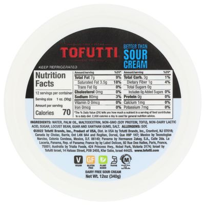 Tofutti Tofutti Sour Supreme Better Than Sour Cream Non Hydrogenated, , 12 Ounce (Pack of 12)