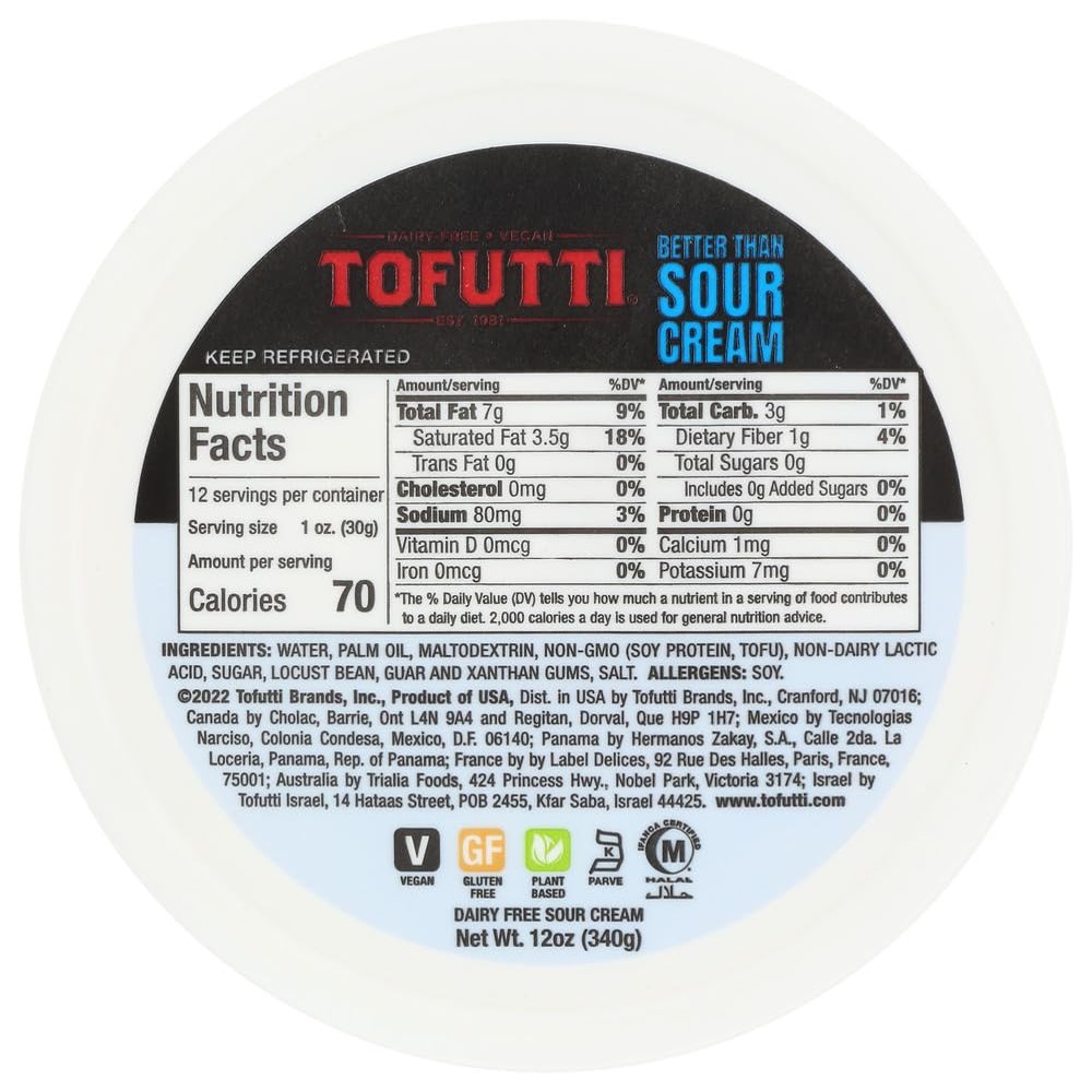 Tofutti Tofutti Sour Supreme Better Than Sour Cream Non Hydrogenated, , 12 Ounce (Pack of 12)