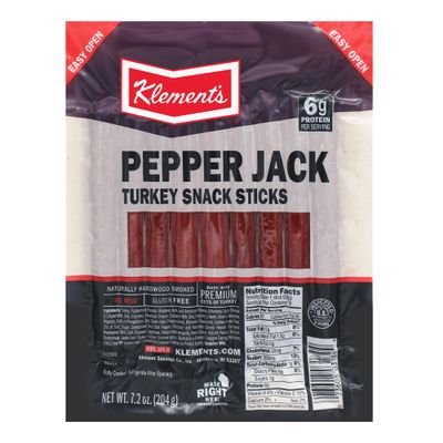Klement's Pepper Jack Turkey Snack Stick, 7.2 Ounce