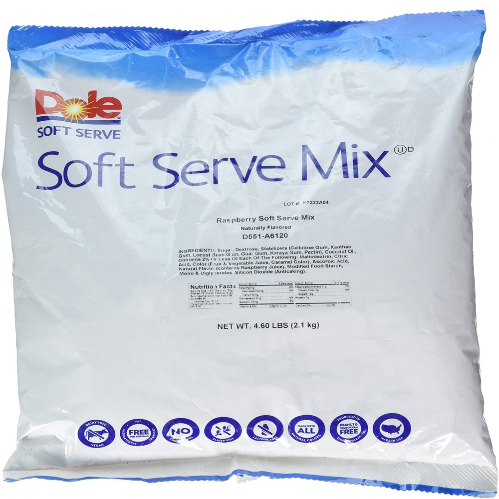 Dole Soft Serve Mix, Raspberry, 4.60 Pound (Pack of 4)