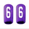 #6 Embroidered/Stitched Sweatband Wristband PURPLE Sweat Band w/ WHITE Number (2 Pack) view 1
