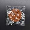 AKOAK 100 Count Resealable Clear Snowflake Bags Sweets Cookies Lollipops Cake Cellophane Bags Packaging Candy Cookie Plastic Bag Wedding Birthday Chrismas Parties (14cm x 14cm +3cm) view 2