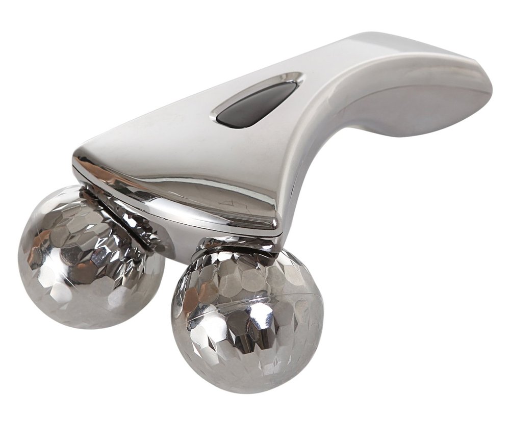 ACS MAT 3D Roller Face Massager, Body Face Massager,Y Shape (Silver)