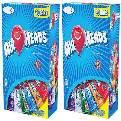 Airheads SUSIVP Chewy Fruit Candy, Variety Pack, 90 Count (Pack of 2)