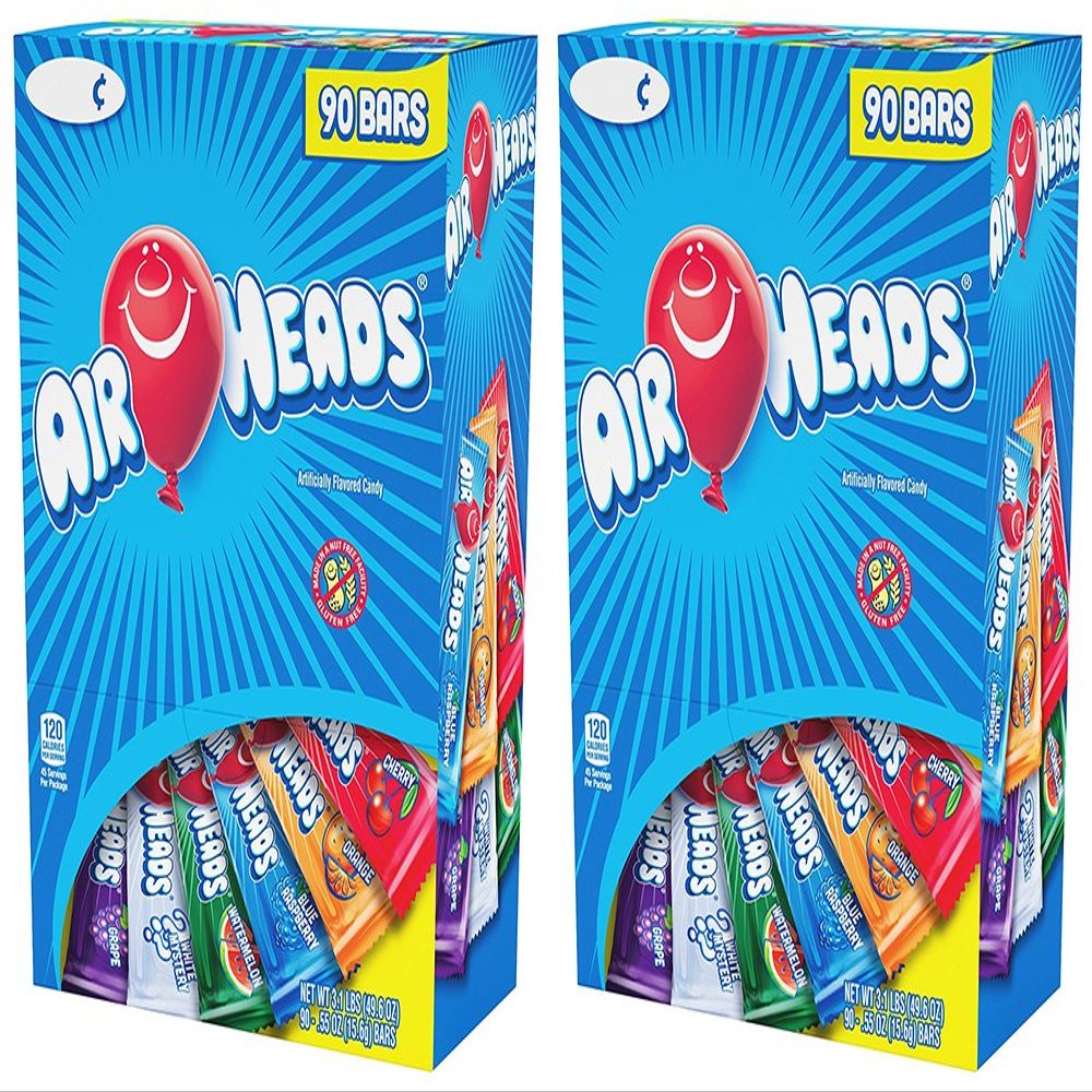 Airheads SUSIVP Chewy Fruit Candy, Variety Pack, 90 Count (Pack of 2)