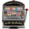 1/4 Sheet - Las Vegas Happy 40th Birthday Slot Machine - Edible Cake/Cupcake Party Topper - D22765 view 1