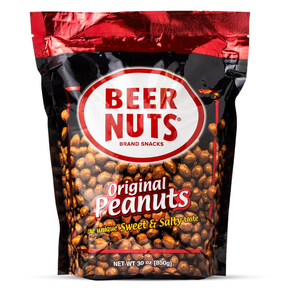 BEER NUTS Original Peanuts - Sweet & Salty Bar Nuts - Gluten Free, Kosher, Low Sodium Peanut Snacks Made In The USA - 30oz Resealable Bag (Pack of 1)