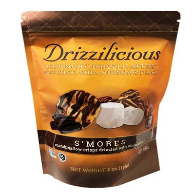 Drizzilicious Crunchy Drizzle Bites with Rice, Chia, Quinoa & Flax 4oz (Pack of 2) (S'mores)
