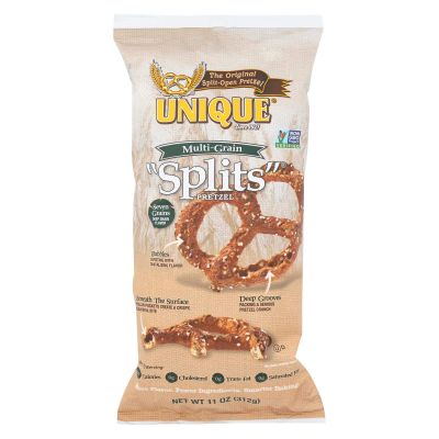 Unique Pretzels Splits - Multi Grain - Case of 12 - 11 oz.