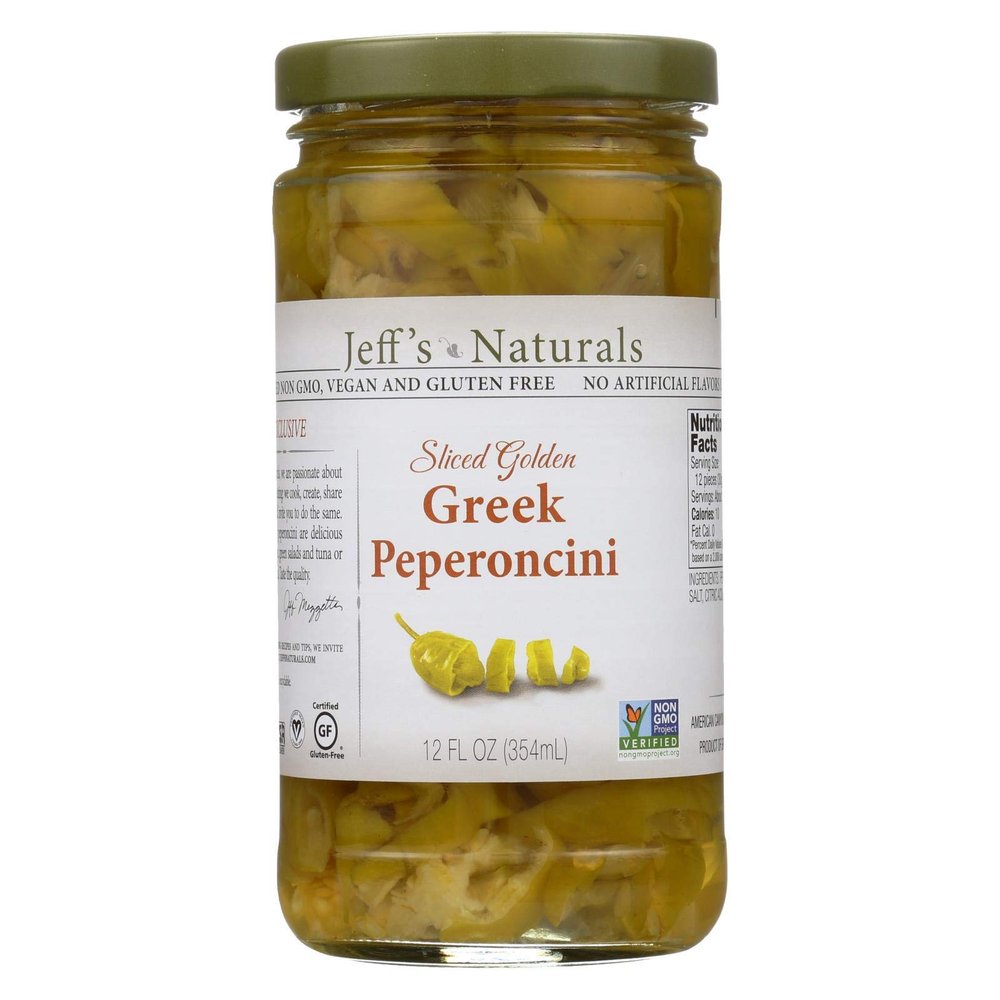 Jeff's Natural Jeff's Natural Greek Pepperoncini - Greek Pepperoncini - Case of 6 - 12 oz.