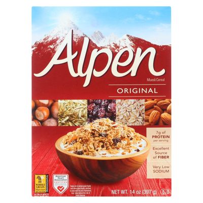 Alpen Original Muesli Cereal - Case of 12 - 14 oz.