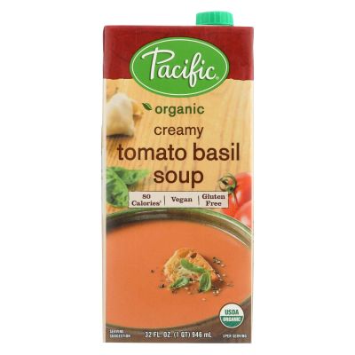 Pacific Natural Foods Tomato Basil Soup - Creamy - Case of 12 - 32 Fl oz.
