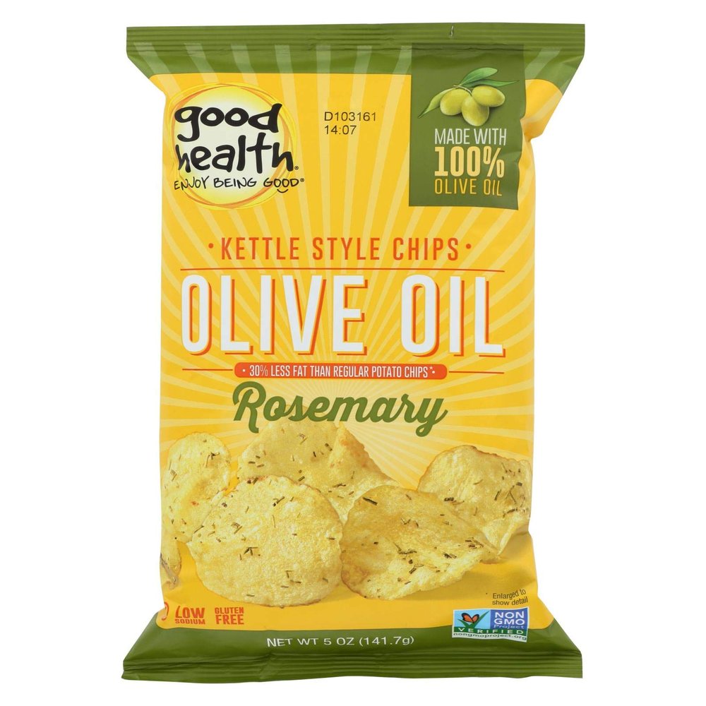 Good Health Kettle Chips - Olive Oil Rosemary - Case of 12 - 5 oz.