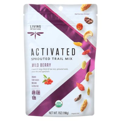 Living Intentions Organic Sprouted Trail Mix - Wild Berry - Case of 6 - 7 oz.