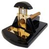 Desk Table Top Cigar Cutter Gloss Black with Gold view 1