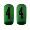 #4 Embroidered/Stitched Sweatband Wristband GREEN Sweat Band w/ BLACK Number (2 Pack) view 1