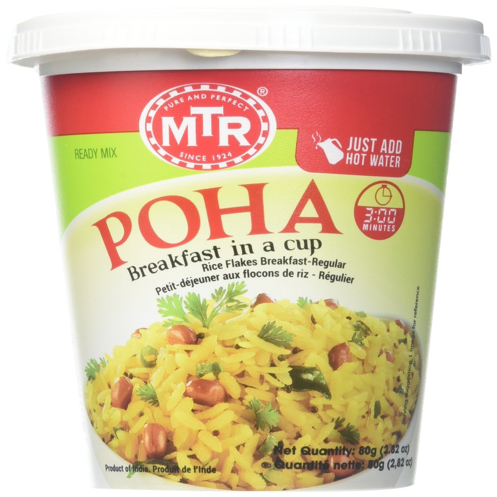 MTR Poha Rice Flakes Breakfast, Regular, 80g (Pack of 24)