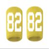 #82 Embroidered/Stitched Sweatband Wristband YELLOW GOLD Sweat Band w/ WHITE Number (2 Pack) view 1
