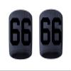 #66 Embroidered/Stitched Sweatband Wristband NAVY BLUE Sweat Band w/ BLACK Number (2 Pack) view 1