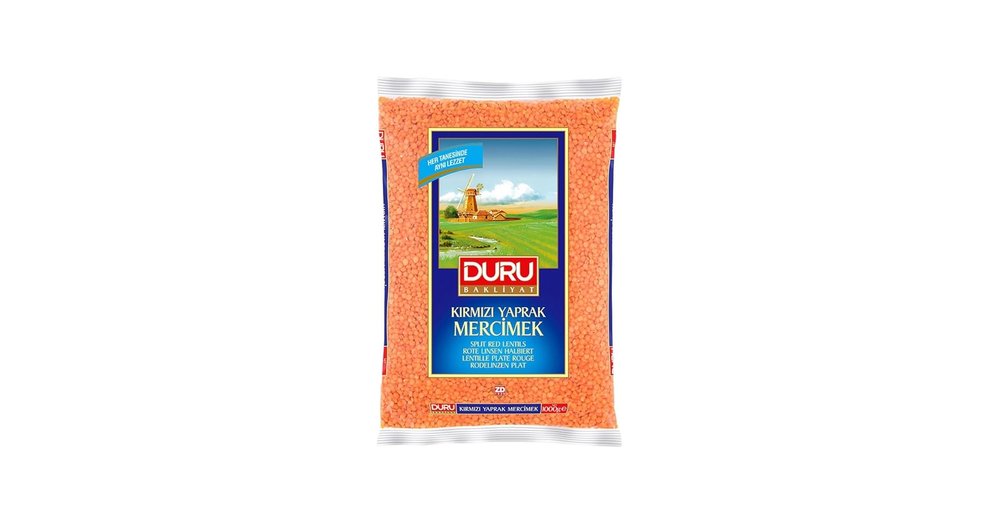 Duru Split Red Lentils 1000g, 100% Natural and Certificated, High Fiber and Protein, Non-GMO, Great for Lentil Soup and Vegan Recipes, Gluten Free