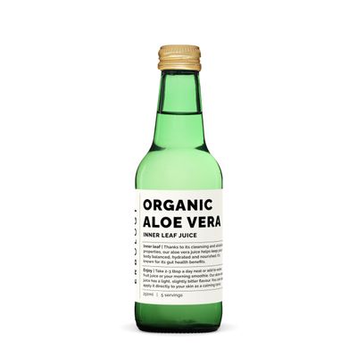 100% Organic Aloe Vera Juice 8.5 fl oz - Supports Immunity & Gut Health - Straight from Farm in Spain - Undiluted - No Added Sugar or Artificial Preservatives - Non-GMO - Recyclable Glass Bottle