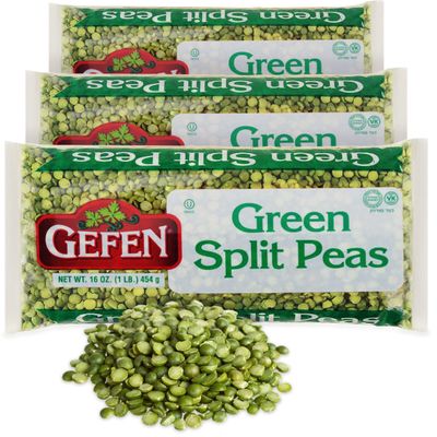 Gefen Green Split Peas, 16oz (3 Pack) | Great in Salads, Soups and Stews | Certified Kosher