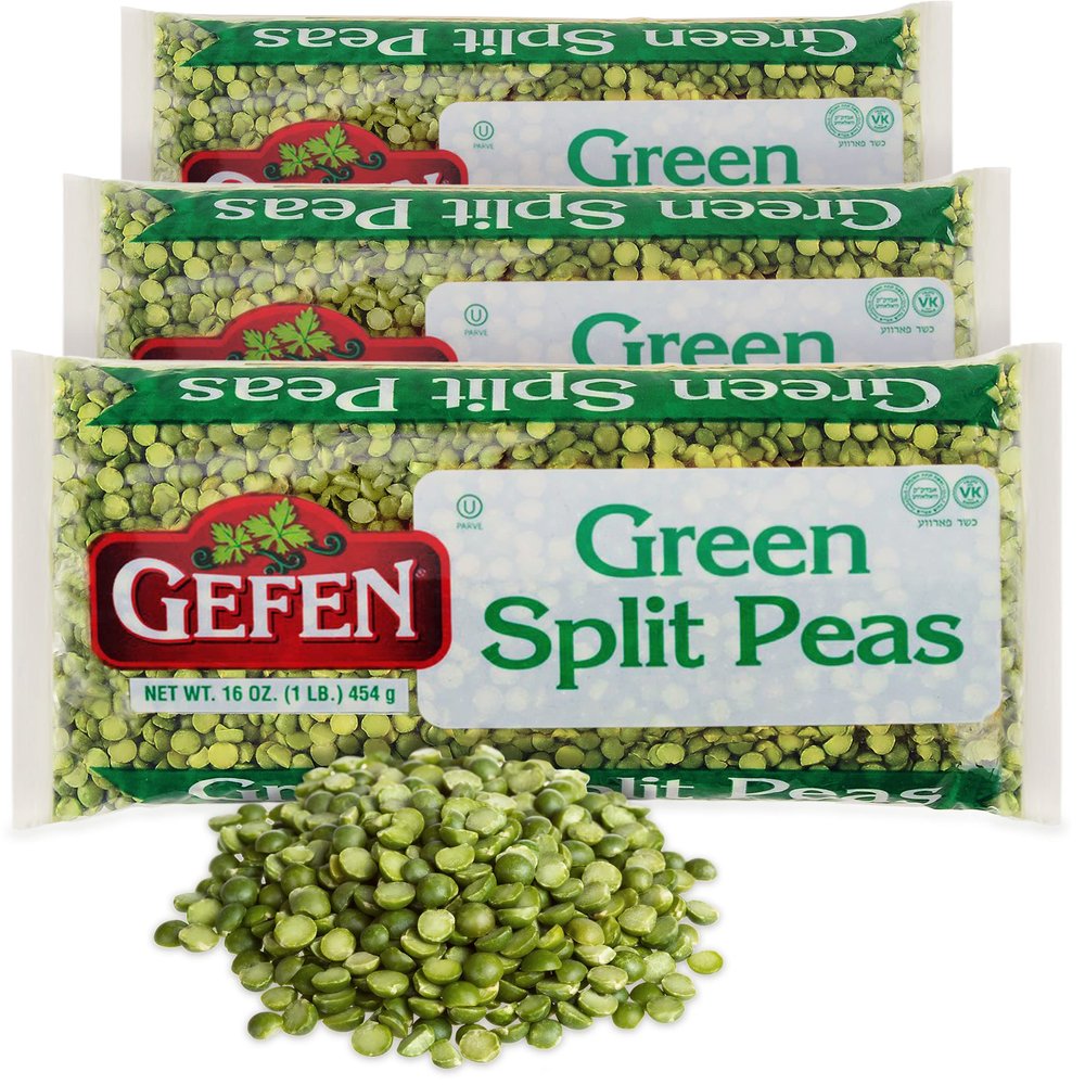 Gefen Green Split Peas, 16oz (3 Pack) | Great in Salads, Soups and Stews | Certified Kosher