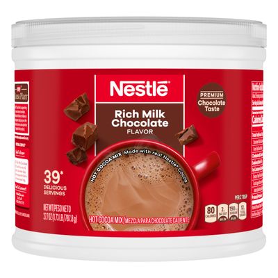 Nestle Hot Cocoa Rich Milk Chocolate Flavored Mix Powder Canister 1.731 lb.