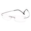 BEISON Memory Titanium Stainless Steel Rimless Flexible Reading Glasses (Grey, 1.0) view 1