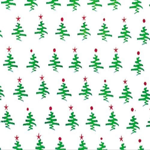 Pack Of 1, 40" X 100' 1.0 Mil Holiday Tree Christmas Print Cello Rolls Made In USA