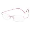 BEISON Memory Titanium Stainless Steel Rimless Flexible Reading Glasses (Pink, 3.5) view 1
