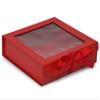 Pack of 18, 8 x 8 x 2" x-Large Solid Red Gourmet Folding Boxes w/Ribbon Closures & Window Lid for Christmas & Valentine view 1