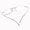 BEISON Memory Titanium Stainless Steel Rimless Flexible Reading Glasses (Pink, 4.0) view 4